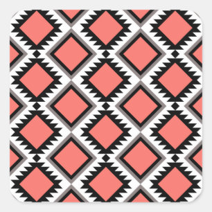 Aztec-Muster Quadratischer Aufkleber