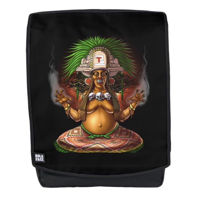 Aztec Mythology Deity Cihuateteo Rucksack (Vorderseite)