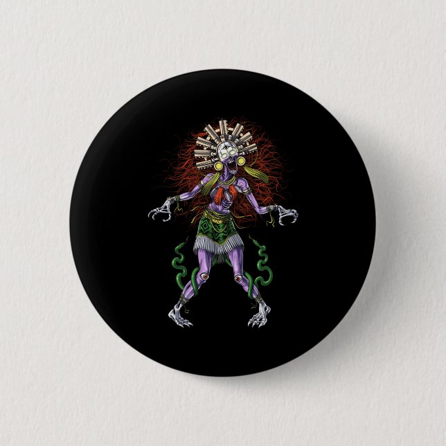 Aztec Mythology Deity Tzitzimitl Button (Vorderseite)