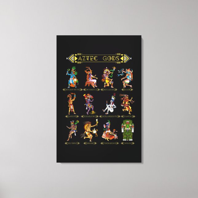 Aztec Mythology Gods Ancient Mayan Civilization Leinwanddruck (Vorderseite)