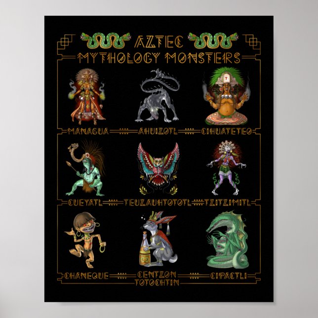 Aztec Mythology Monsters Poster (Vorne)