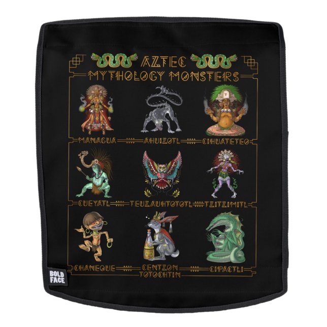 Aztec Mythology Monsters Rucksack (Abnehmbare Front)