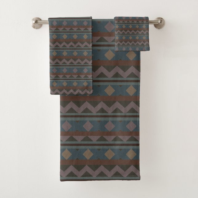Aztec Native American Geometric Design Badhandtuch Set (Insitu)