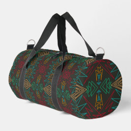 Aztec Native American Geometric Lined Pattern Art Duffle Bag