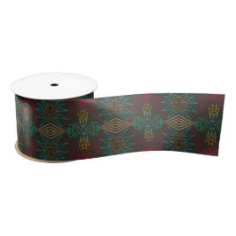 Aztec Native American Geometric Lined Pattern Art Satinband