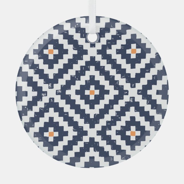 Aztec Navajo Ethnic Seamless Pattern Ornament Aus Glas (Vorderseite)