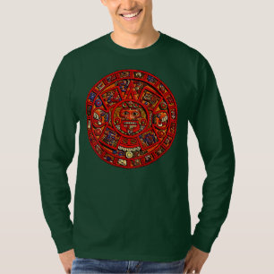 Aztec oder Maya Kalender Design auf BACK Maya Men T-Shirt