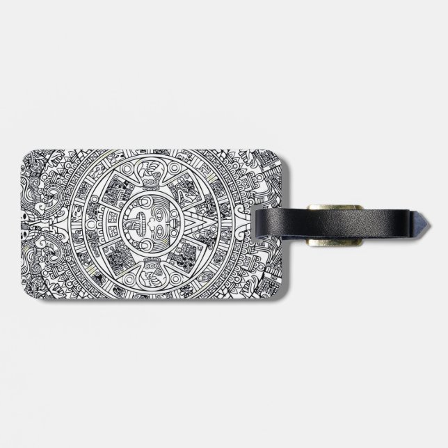 AZTEC ODER MEXIKA mexican Gepäckanhänger (Rückseite horizontal)