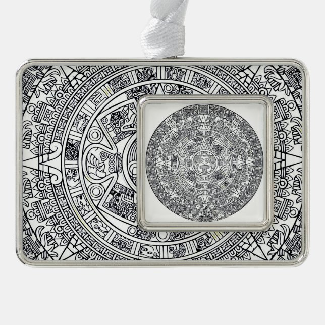AZTEC ODER MEXIKA mexican Rahmen-Ornament Silber (Vorderseite)