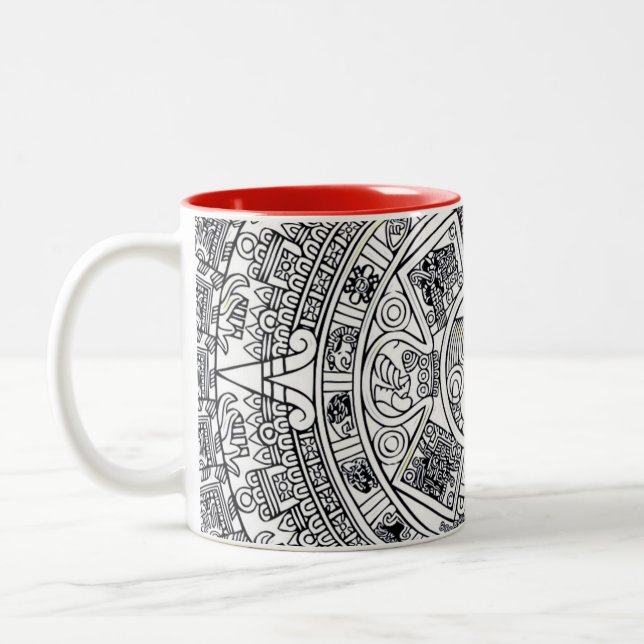 AZTEC ODER MEXIKA mexikanische Zwei-Tonen-Kaffee-T Zweifarbige Tasse (Links)