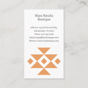 Aztec Pattern Boho Boutique Salon Business Card Visitenkarte