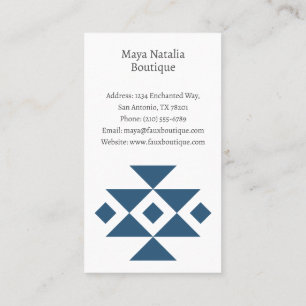 Aztec Pattern Boho Boutique Salon Business Card Visitenkarte