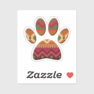 Aztec Pattern Dog Paw Aufkleber