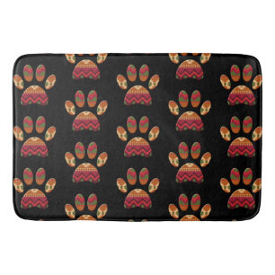 Aztec Pattern Dog Paw Badematte
