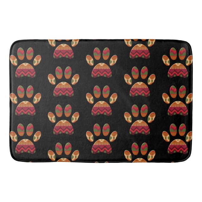 Aztec Pattern Dog Paw Badematte (Vorderseite)