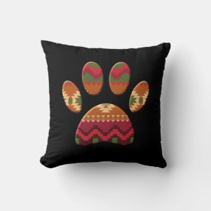 Aztec Pattern Dog Paw Kissen