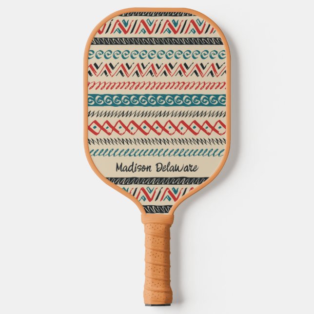 Aztec Pattern Individuelle Name Pickleball Schläger (Vorderseite)