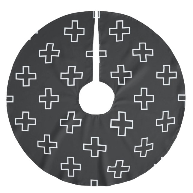 Aztec Pearl: Mexican Orange Blossom Splendor Polyester Weihnachtsbaumdecke (Vorderseite)