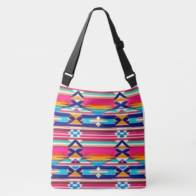 Aztec Pink Bag Tragetaschen Mit Langen Trägern (Vorderseite)
