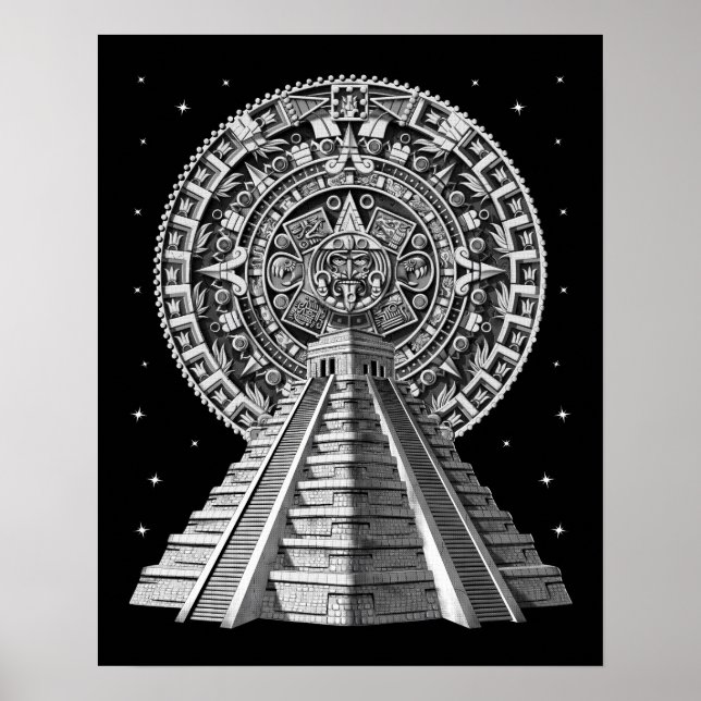Aztec Pyramid Calendar Poster (Vorne)