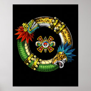 Aztec Quetzalcoatl Jaguar Poster