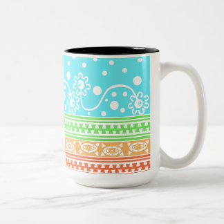 Aztec-Reißverschluss-Tangle in Pastellfarben Zweifarbige Tasse