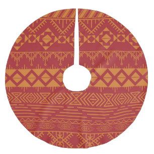 Aztec Retro: Vintages Musterdesign. Polyester Weihnachtsbaumdecke