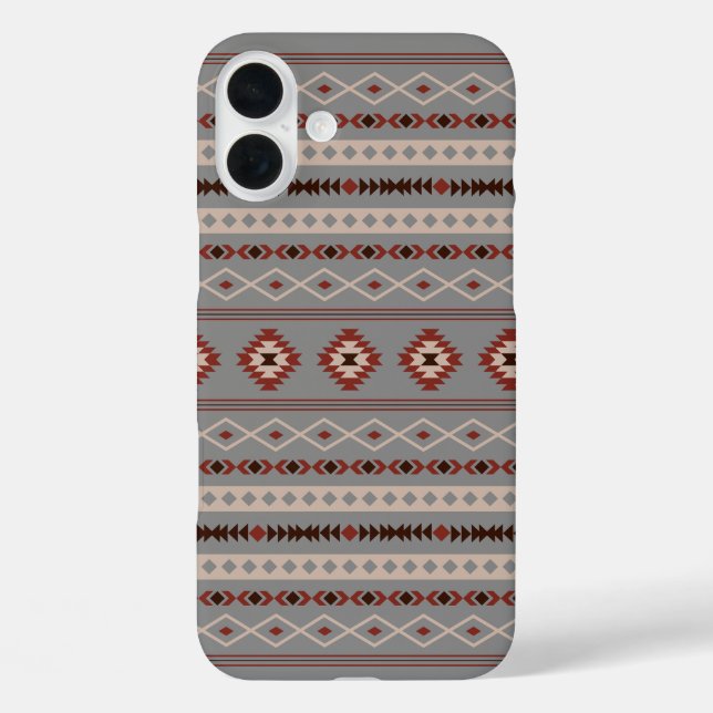Aztec Rust Cream Brown Gray Mixed Motifs Muster Case-Mate iPhone Hülle (Rückseite)