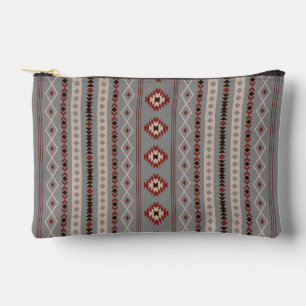 Aztec Rust Cream Brown Gray Mixed Motifs V Muster Zubehörtasche