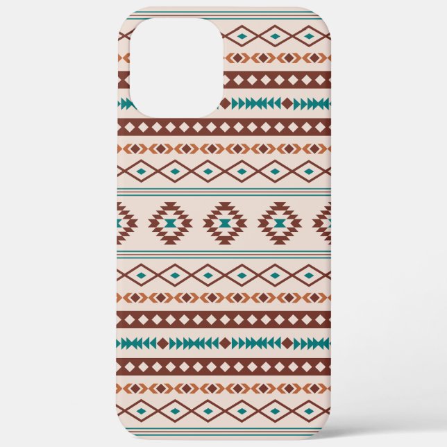 Aztec Rusts Aquamarines Cream Mixed Motifs-Muster Case-Mate iPhone Hülle (Rückseite)