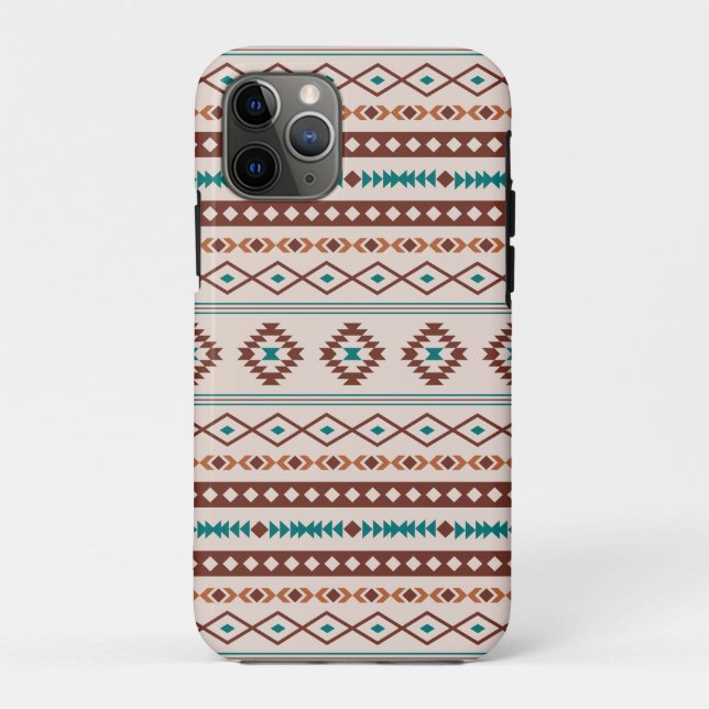 Aztec Rusts Aquamarines Cream Mixed Motifs-Muster Case-Mate iPhone Hülle (Rückseite)