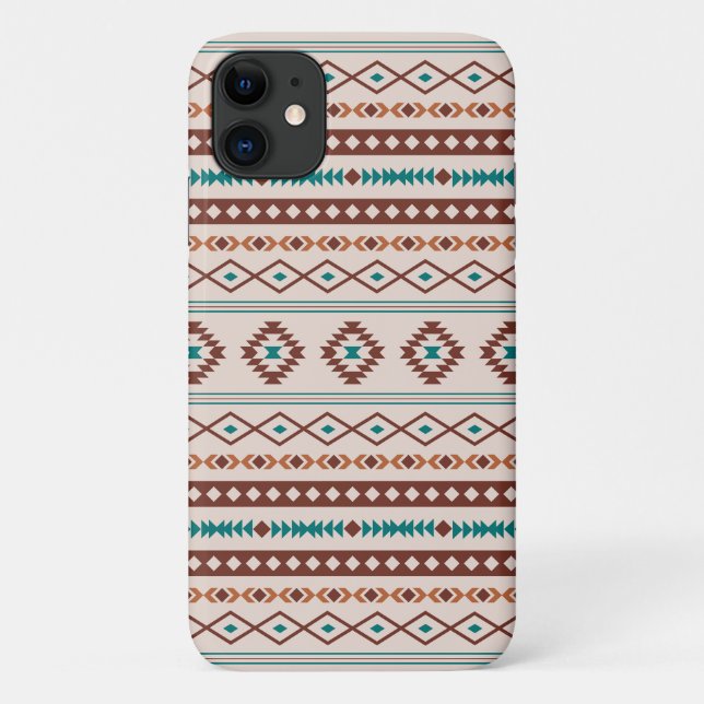 Aztec Rusts Aquamarines Cream Mixed Motifs-Muster Case-Mate iPhone Hülle (Rückseite)