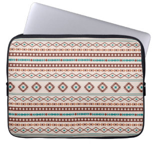 Aztec Rusts Aquamarines Cream Mixed Motifs-Muster Laptopschutzhülle