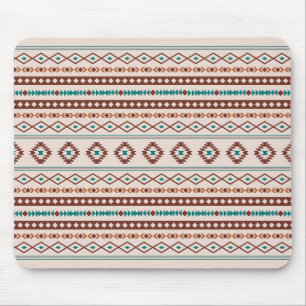 Aztec Rusts Aquamarines Cream Mixed Motifs-Muster Mousepad
