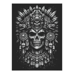 Aztec-Schädelkopfschmuck von BurnsInHell Poster