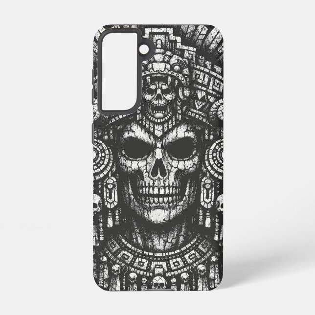 Aztec-Schädelkopfschmuck von BurnsInHell Samsung Galaxy Hülle (Rückseite)