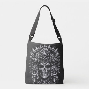 Aztec-Schädelkopfschmuck von BurnsInHell Tragetaschen Mit Langen Trägern