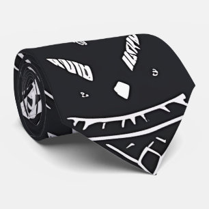 Aztec Schwarz Weiß Krawatte