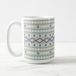 Aztec Shapes Big Pattern Rusts Cream Aquamarin-Blu Kaffeetasse