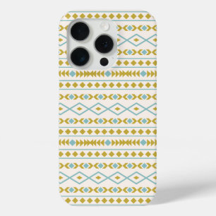 Aztec Shapes Muster Aquamarine Goldcreme Case-Mate iPhone Hülle