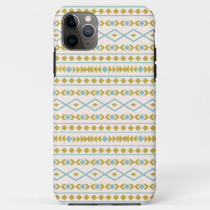 Aztec Shapes Muster Aquamarine Goldcreme Case-Mate iPhone Hülle