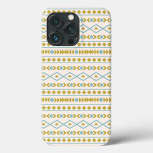 Aztec Shapes Muster Aquamarine Goldcreme Case-Mate iPhone Hülle