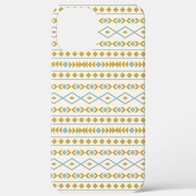 Aztec Shapes Muster Aquamarine Goldcreme Case-Mate iPhone Hülle (Rückseite)