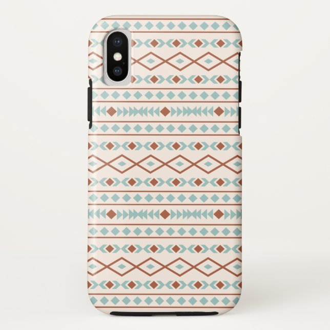 Aztec Shapes Muster Rost Aquamarine Creme Case-Mate iPhone Hülle (Rückseite)