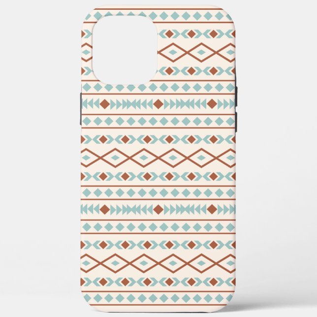 Aztec Shapes Muster Rost Aquamarine Creme Case-Mate iPhone Hülle (Rückseite)