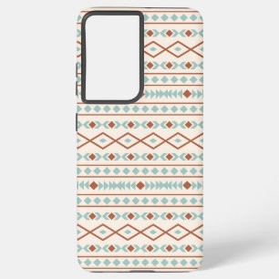 Aztec Shapes Muster Rost Aquamarine Creme Samsung Galaxy Hülle