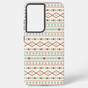 Aztec Shapes Muster Rost Aquamarine Creme Samsung Galaxy Hülle