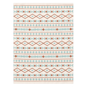 Aztec Shapes Muster Rost Aquamarine Creme Tischdecke