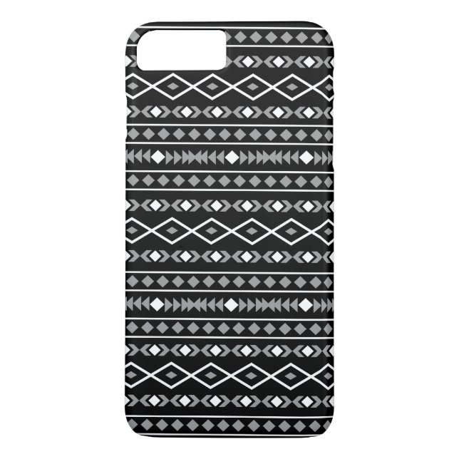 Aztec Shapes Muster Weiß Grau Schwarz Case-Mate iPhone Hülle (Rückseite)