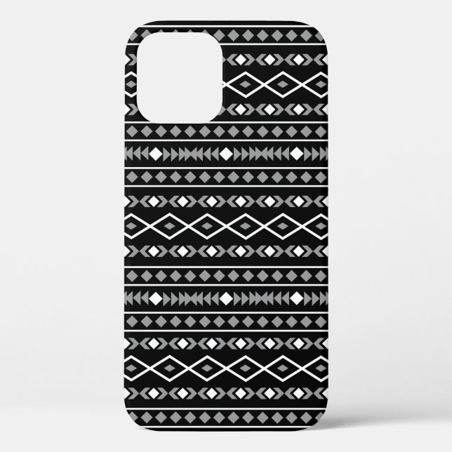 Aztec Shapes Muster Weiß Grau Schwarz Case-Mate iPhone Hülle (Rückseite)
